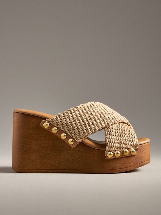 Shoes - Anthropologie Cross Stral Platform Wedge Heels size 7-7.5 / EU 38
